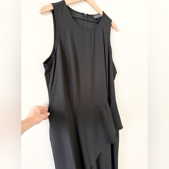 ELOQUII Sleeveless Jumpsuit with Asymmetrical Peplum in Black - Size 14 - Picture 4 of 8